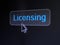 Law concept: Licensing on digital button background