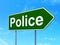 Law concept: Police on road sign background