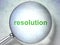 Law concept: Resolution with optical glass