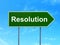 Law concept: Resolution on road sign background