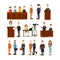 Law court people vector flat icon set