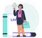 Law firm or court worker, professional advocate. Judgment law, notary concept, court legal documents flat vector illustration on