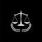 Law firm, lawyer or law office symbol isolated on dark background