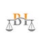 Law Firm Letter BI Logo Design. Lawyer, Justice, Law Attorney, Legal, Lawyer Service, Law Office, Scale, Law firm, Attorney