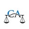 Law Firm Letter CA Logo Design. Lawyer, Justice, Law Attorney, Legal, Lawyer Service, Law Office, Scale, Law firm, Attorney