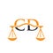 Law Firm Letter CD Logo Design. Lawyer, Justice, Law Attorney, Legal, Lawyer Service, Law Office, Scale, Law firm, Attorney