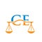 Law Firm Letter CE Logo Design. Lawyer, Justice, Law Attorney, Legal, Lawyer Service, Law Office, Scale, Law firm, Attorney