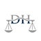 Law Firm Letter DH Logo Design. Lawyer, Justice, Law Attorney, Legal, Lawyer Service, Law Office, Scale, Law firm, Attorney
