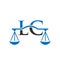 Law Firm Letter LC Logo Design. Lawyer, Justice, Law Attorney, Legal, Lawyer Service, Law Office, Scale, Law firm, Attorney