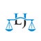 Law Firm Letter LJ Logo Design. Lawyer, Justice, Law Attorney, Legal, Lawyer Service, Law Office, Scale, Law firm, Attorney