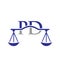 Law Firm Letter PD Logo Design. Lawyer, Justice, Law Attorney, Legal, Lawyer Service, Law Office, Scale, Law firm, Attorney