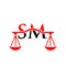 Law Firm Letter SM Logo Design. Lawyer, Justice, Law Attorney, Legal, Lawyer Service, Law Office, Scale, Law firm, Attorney