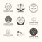 Law firm logo template. set of vintage labels