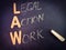 law full form legal action work displaying on chalkboard concept