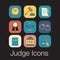 Law judge icon set, justice sign