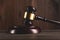 Law and judgement concept. Wooden gavel as a legal auction simbol.