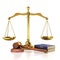 Law and Justice concept. Gavel of the judge, books of law and constitution