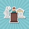 Law and Justice court design, vector illustration