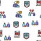 Law Justice Dictionary Collection Icons Set Vector