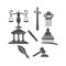 Law Justice Firm logo Balance Sword Pillar Gavel Design icon Set