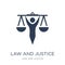 law and justice icon. Trendy flat vector law and justice icon on