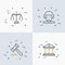 Law and justice thin line icons set