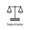 Law and Legal Icon Set with Judge, Jury, and Judicial icons