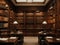 Law Library. A bookshelf containing volumes of books about Law in Library. Rows of Books and Legal References in a Law
