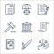 law line icons. linear set. quality vector line set such as justice scale, nightstick, law book, parchment, courthouse, gavel,