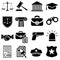 Law line icons vector set. justice illustration sign collection. Police symbol.