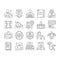 Law Notary Advising Collection Icons Set Vector .