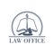 Law office vector legal icon of gavel and code