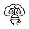 law philosophy line icon vector illustration