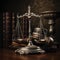 Law scales. Lawyer legal services, advice, Justice concept. Generative AI