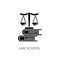 Law school black glyph icon