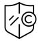 Law shiled icon outline vector. Copyright patent