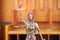 Law theme,Lady Justice Statue on wooden