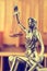 Law theme,Lady Justice Statue on wooden background