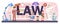 Law typographic header. Punishment and judgement education.