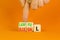 Lawful or illegal symbol. Concept word Lawful or Illegal on wooden cubes. Beautiful orange table orange background. Businessman