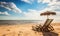 Lawn Chairs on Sandy Beach