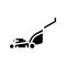 lawn mower for cut grass glyph icon vector illustration