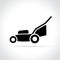 Lawn mower icon on white background