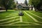 lawn mower leaving perfect stripes on backyard lawn