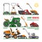 Lawn mower vector gardening lawnmower equipment mowing cutter tool illustration set of mower-engine machine grass-cutter