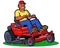 Lawnmower man character illustration handyman art