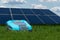 Lawnmower robot solar panels