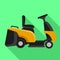 Lawnmower tractor icon, flat style