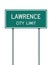 Lawrence City Limit road sign