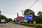 LAWRENCEVILLE, UNITED STATES - Nov 03, 2020: Campaign signs along the side of the road near a polling location in Gwinnett County